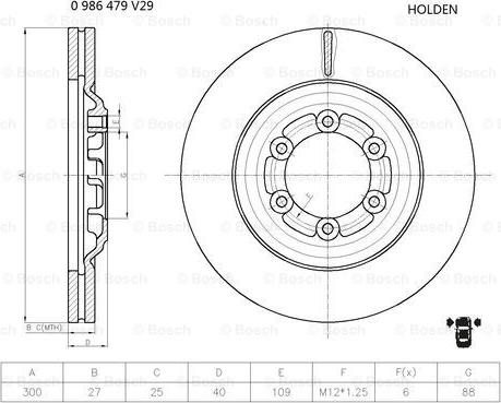 BOSCH 0 986 479 V29 - Тормозной диск parts5.com