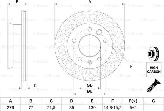 BOSCH 0 986 478 849 - Тормозной диск parts5.com