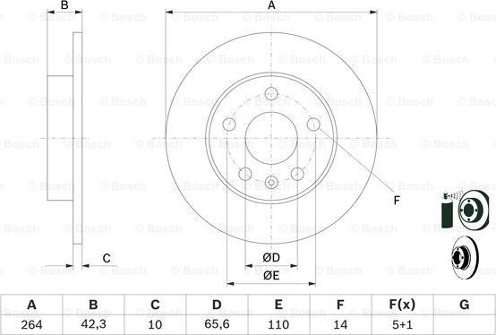 BOSCH 0 986 478 884 - Тормозной диск parts5.com