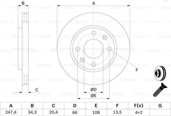 BOSCH 0 986 479 B32 - Тормозной диск parts5.com