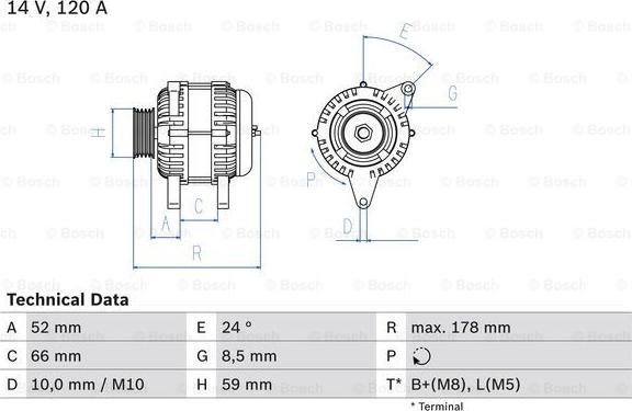 BOSCH 0 986 049 061 - Генератор parts5.com