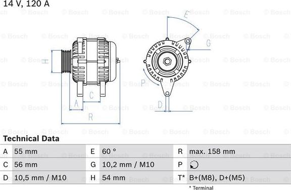 BOSCH 0 986 044 410 - Генератор parts5.com