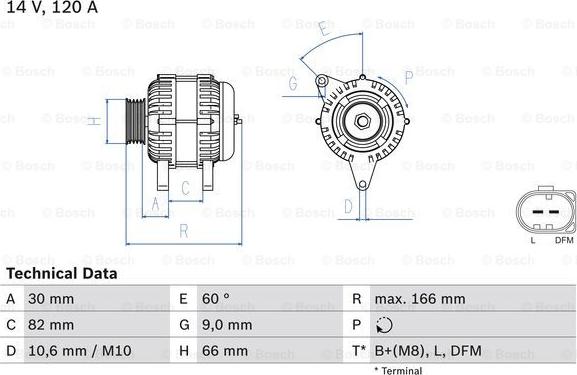 BOSCH 0 986 044 330 - Генератор parts5.com