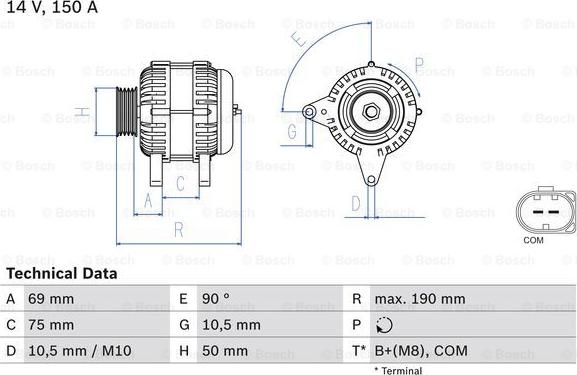 BOSCH 0 986 046 220 - Alternador parts5.com