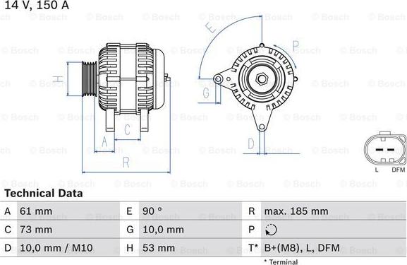 BOSCH 0 986 048 921 - Генератор parts5.com