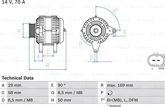 BOSCH 0 986 048 891 - Генератор parts5.com