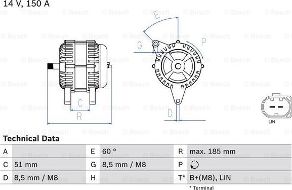 BOSCH 0 986 048 380 - Alternador parts5.com