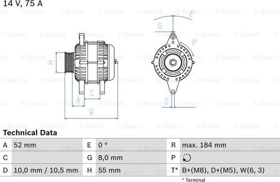 BOSCH 0 986 042 031 - Генератор parts5.com