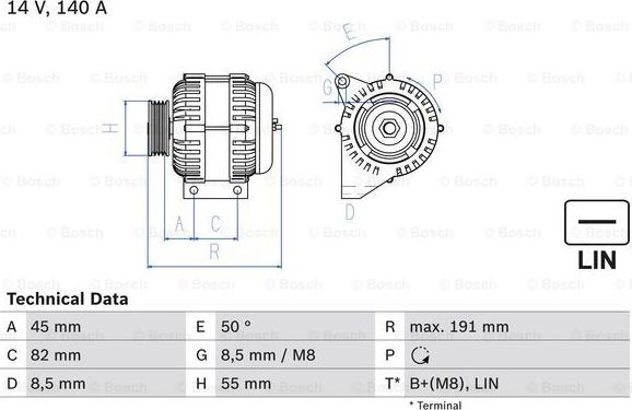 BOSCH 0 986 047 380 - Генератор parts5.com