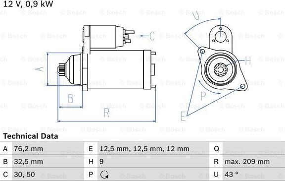 BOSCH 0 986 019 890 - Стартер parts5.com