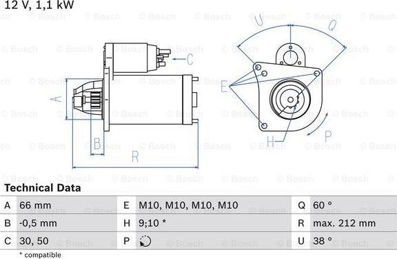 BOSCH 0 986 016 400 - Motor de arranque parts5.com