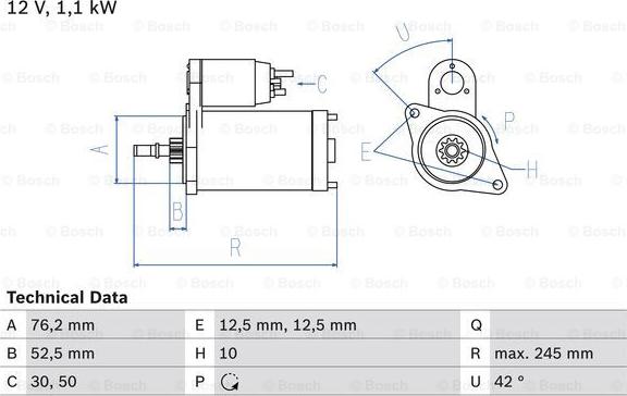 BOSCH 0 986 016 300 - Motor de arranque parts5.com