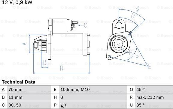 BOSCH 0 986 016 730 - Стартер parts5.com