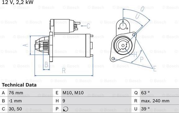 BOSCH 0 986 018 910 - Motor de arranque parts5.com