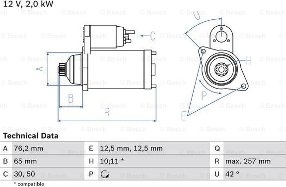 BOSCH 0 986 018 390 - Стартер parts5.com