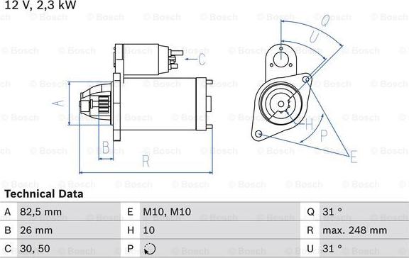 BOSCH 0 986 018 270 - Стартер parts5.com