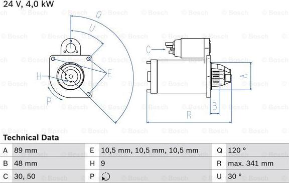 BOSCH 0 986 013 490 - Стартер parts5.com