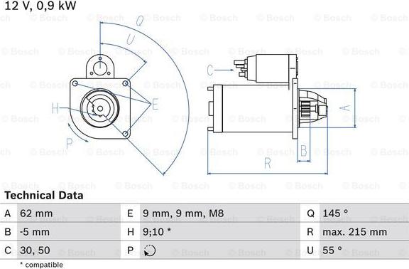 BOSCH 0 986 013 850 - Стартер parts5.com