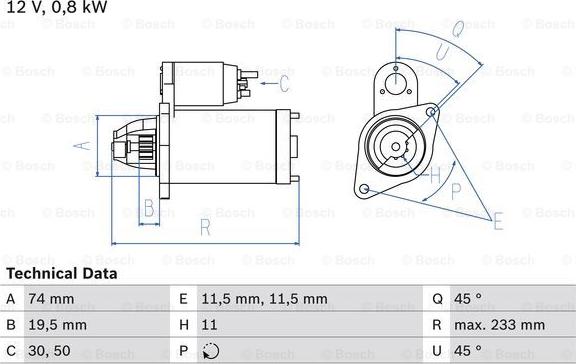 BOSCH 0 986 012 831 - Стартер parts5.com