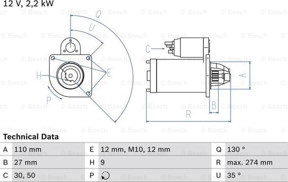 BOSCH 0 986 017 490 - Motor de arranque parts5.com