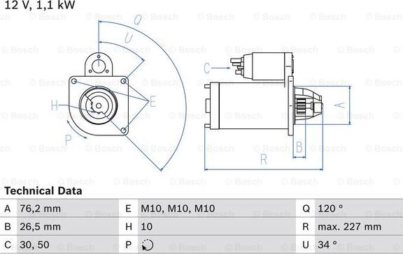 BOSCH 0 986 017 060 - Стартер parts5.com