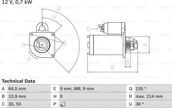 BOSCH 0 986 017 030 - Стартер parts5.com