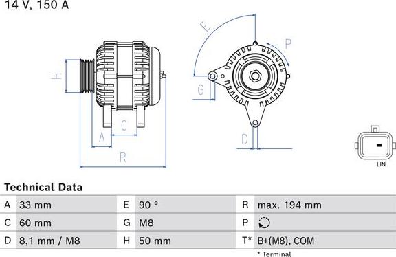 BOSCH 0 986 084 690 - Alternador parts5.com