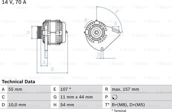 BOSCH 0 986 080 490 - Генератор parts5.com