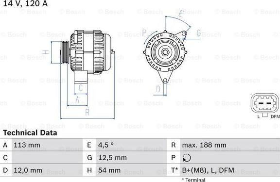 BOSCH 0 986 080 370 - Генератор parts5.com