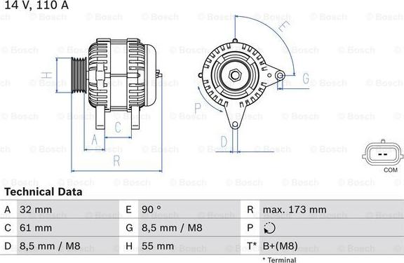 BOSCH 0 986 083 980 - Alternador parts5.com