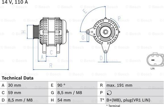 BOSCH 0 986 083 270 - Alternator parts5.com