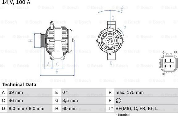 BOSCH 0 986 082 420 - Alternator parts5.com