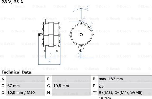 BOSCH 0 986 039 490 - Генератор parts5.com