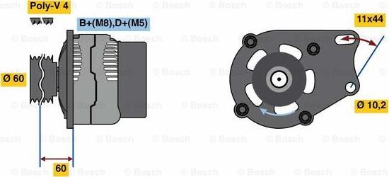 BOSCH 0 986 039 471 - Генератор parts5.com