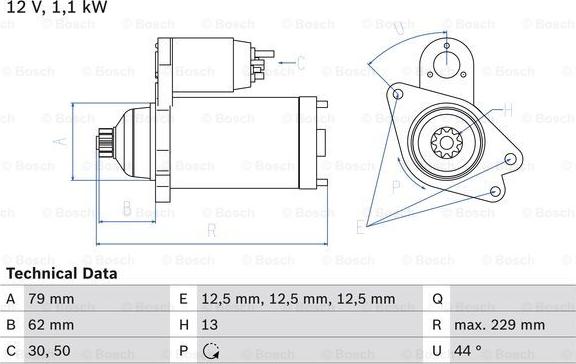 BOSCH 0 986 029 110 - Стартер parts5.com