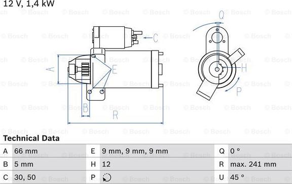 BOSCH 0 986 024 980 - Стартер parts5.com