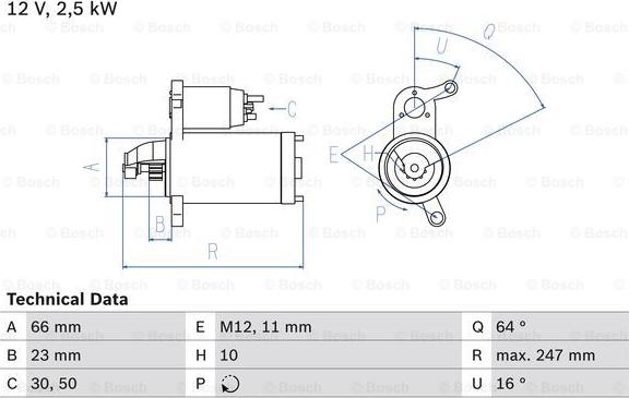 BOSCH 0 986 024 040 - Стартер parts5.com