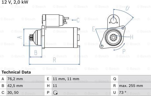 BOSCH 0 986 024 360 - Стартер parts5.com