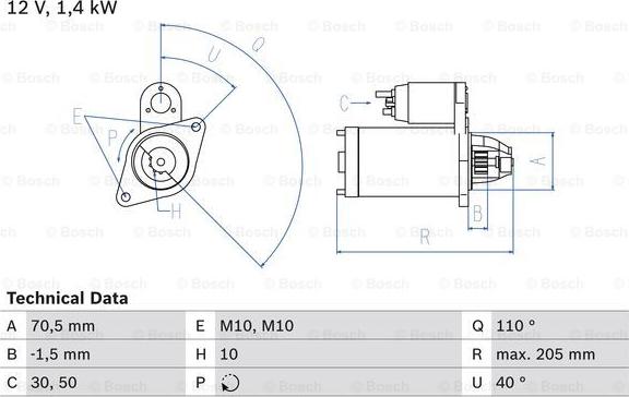 BOSCH 0 986 025 960 - Стартер parts5.com