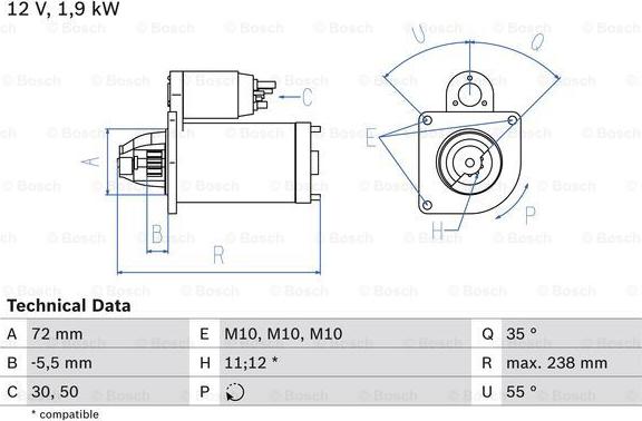 BOSCH 0 986 025 470 - Стартер parts5.com