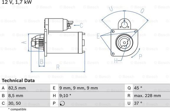 BOSCH 0 986 025 660 - Motor de arranque parts5.com