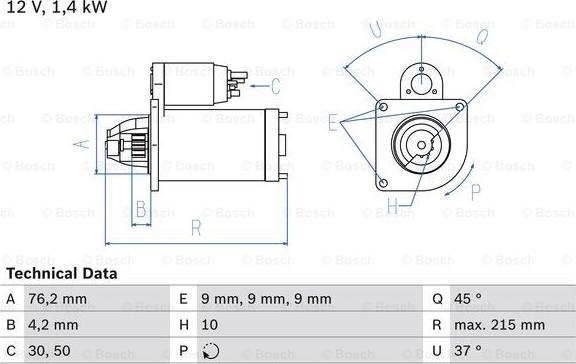 BOSCH 0 986 025 670 - Стартер parts5.com