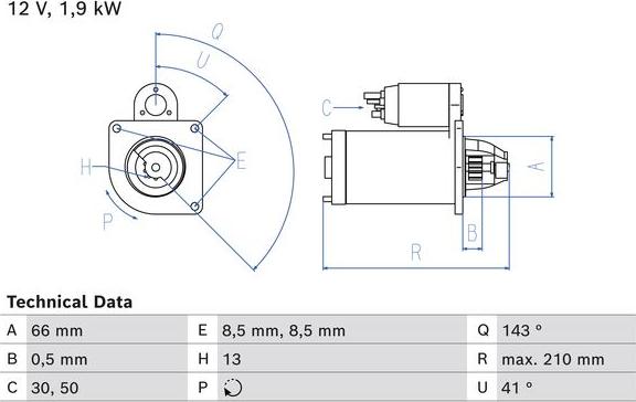 BOSCH 0 986 025 040 - Стартер parts5.com