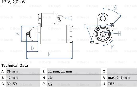 BOSCH 0 986 026 160 - Стартер parts5.com