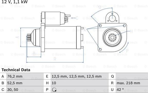 BOSCH 0 986 020 240 - Стартер parts5.com