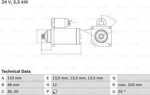 BOSCH 0 986 021 490 - Motor de arranque parts5.com