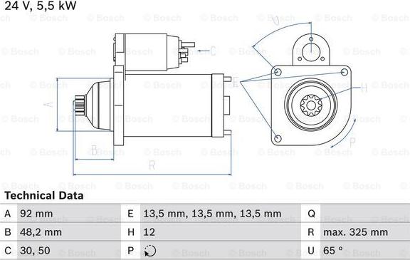 BOSCH 0 986 021 480 - Стартер parts5.com