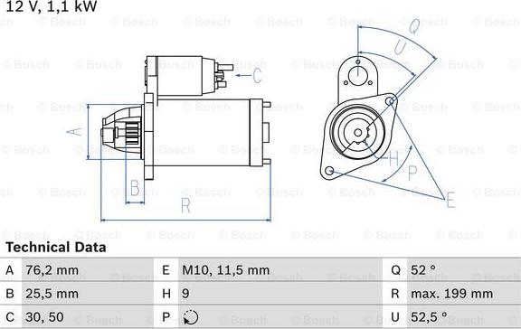 BOSCH 0 986 021 500 - Стартер parts5.com