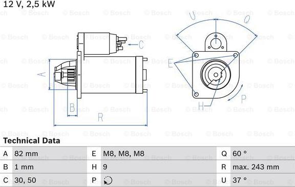 BOSCH 0 986 021 640 - Стартер parts5.com