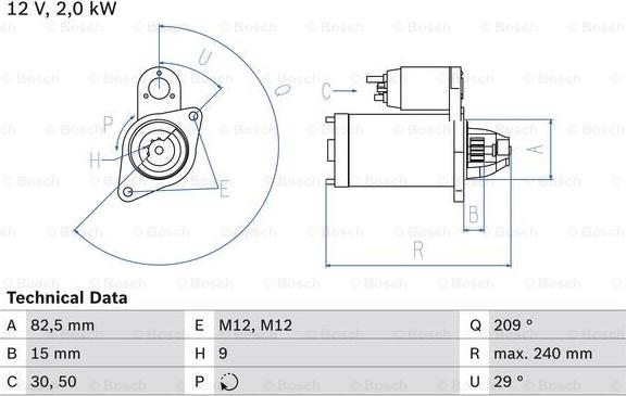 BOSCH 0 986 021 610 - Стартер parts5.com